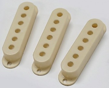 Q-parts Stratocaster pickup cover set, antique white