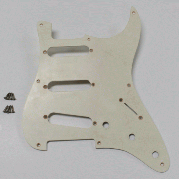Q-parts Stratocaster pickguard, antique white, 1-ply