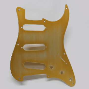 Q-parts Stratocaster pickguard, Gold aluminium, 1-ply