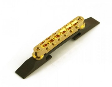 Macmillan adjustable archtop bridge, Gibson/Gretsch-style, nickel or gold