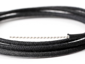 Allparts cloth covered pickup wire (push back), black or white, 1 meter