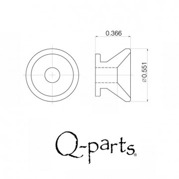 Q-parts old Fender-style strapholders, set
