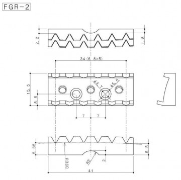 Gotoh Floyd Rose-style locking nut FRG-2, 41 mm, diverse kleuren leverbaar