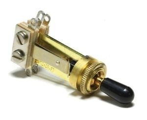 Switchcraft toggle switch, long model, gold