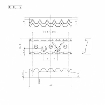 Gotoh Floyd Rose-style locking nut GHL-2, 43 mm, diverse kleuren leverbaar