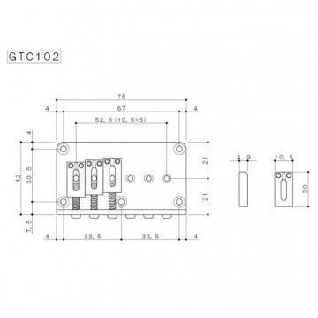 Gotohstratocasterhardtailbridgesteelsaddlesgtc1021