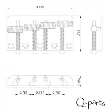 Q-parts Precision / Jazz bass bridge