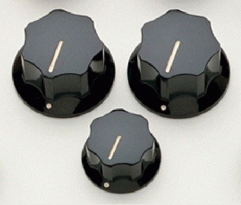 Q-parts Jazz Bass knob set, black