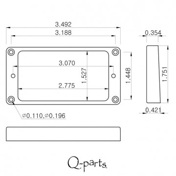 Q-parts Les Paul pickup mouting ring, Cream, set of 2