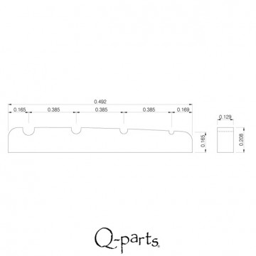 Q-parts P-bass topkam, oud wit