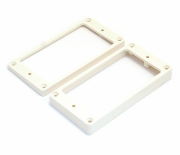 Pickup mounting ring SET, Les Paul - Slanted with flat bottom (SG, LP special style) - White