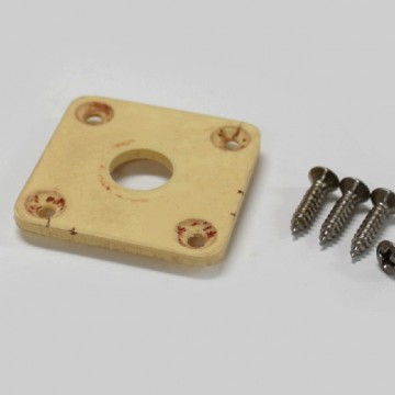 Q-parts Les Paul jackplate, Cream plastic, square