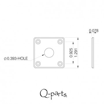 Q-parts Les Paul jackplate, Cream plastic, square