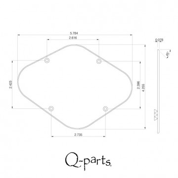 Q-parts Les Paul Backplate, Cream