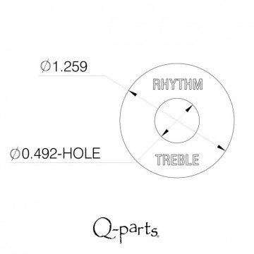 Q-parts Les Paul Toggle Switch plate, Cream