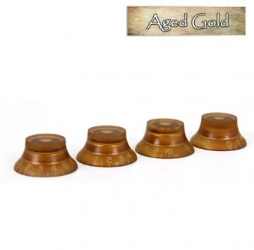 Q parts bell knobs aged gold
