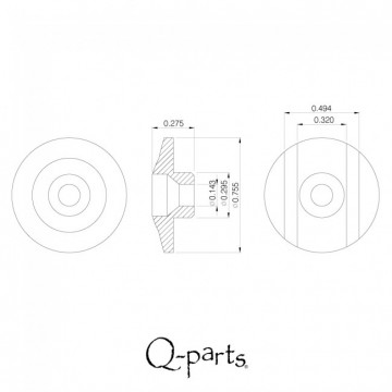 Q-parts Precision / Jazz bass String Guide - Snaargeleider
