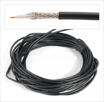 Shielded, 1-conductor stranded wire, black, 1 meter