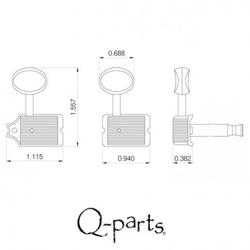Q-parts ''57 Kluson® Deluxe style tuners, set van 6
