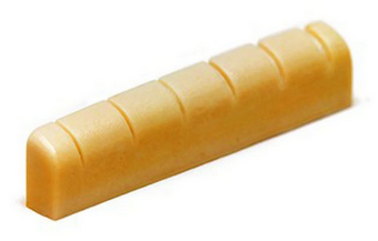 Unbleached slotted bone nut