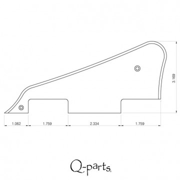 Q-parts Les Paul pickguard, cream, inclusief bracket