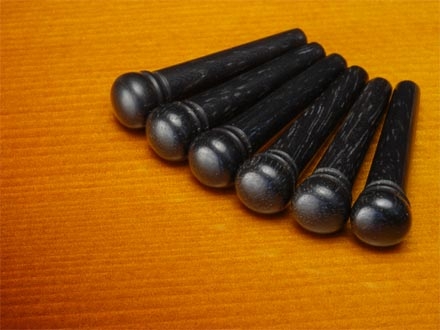 Ebbenhout Ebony pin, set 6 - Kampinnen - Gitaarupgrade